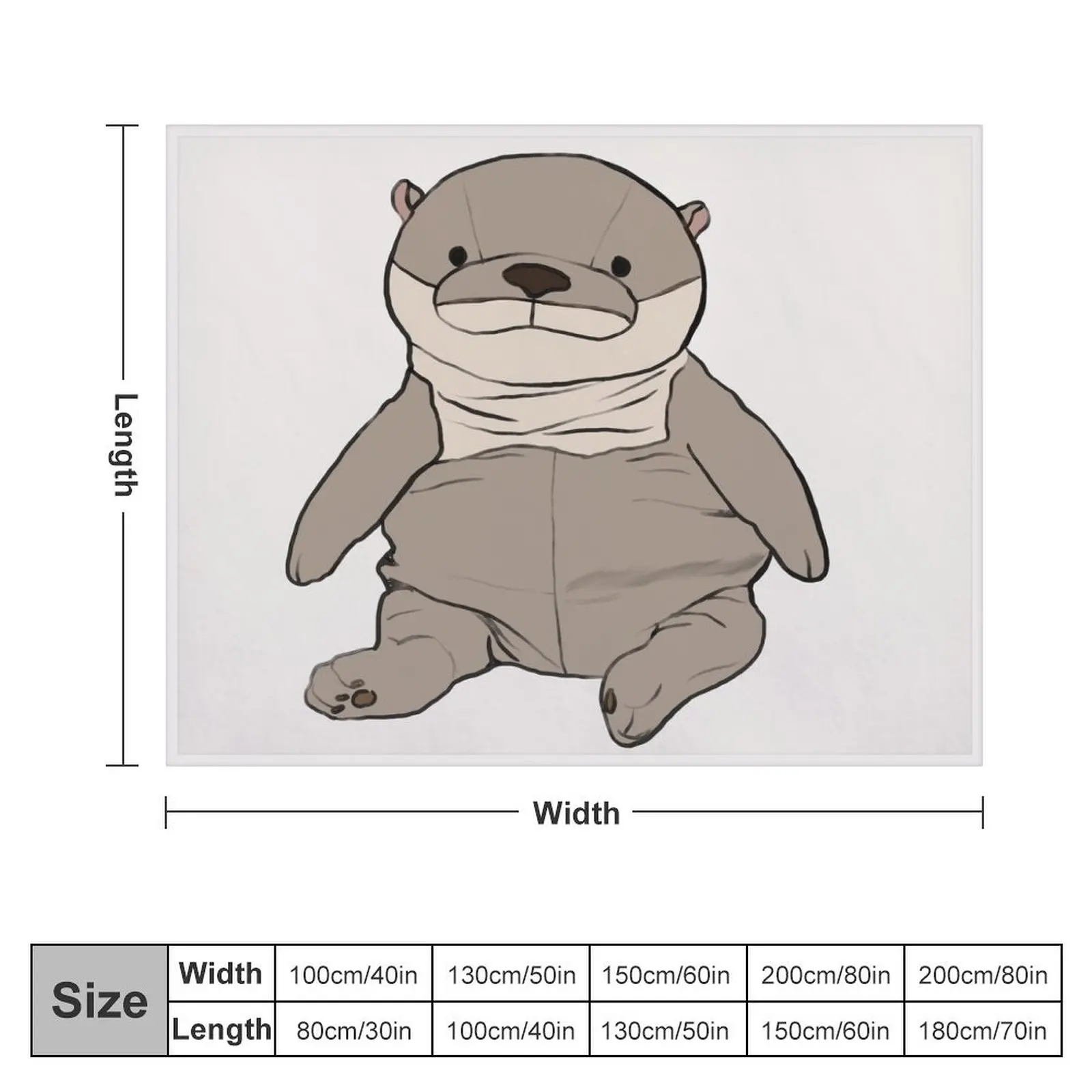 gray shinada global otter Throw Blanket Soft Big Cute Blankets