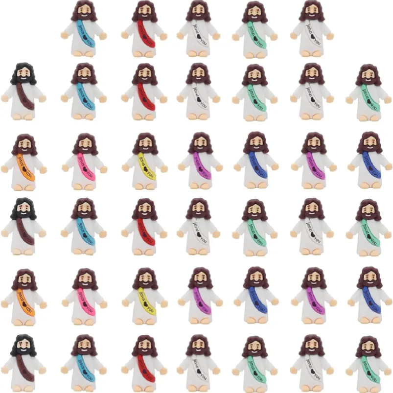 20 Little Jesus Figures Jesus Loves You Mini Jesus Figures Hide and Seek Religious Party Favors Sunday School Easter Egg Stuffer