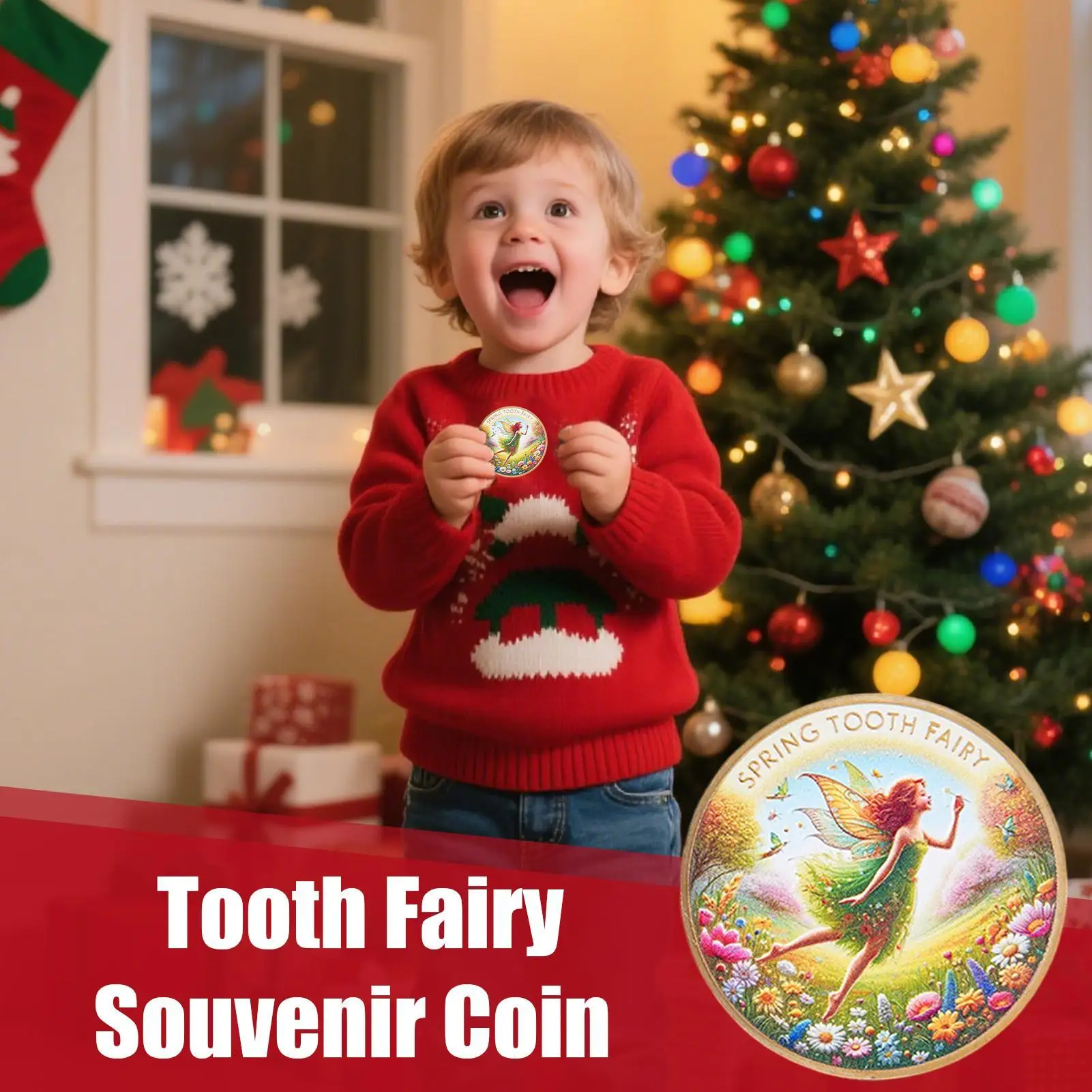 Tooth Fairy Coin Kids Teeth Change Metal Reward Coin Portable Lightweight Growth Memorial Medallion Tooth Fairy Souvenir Coin