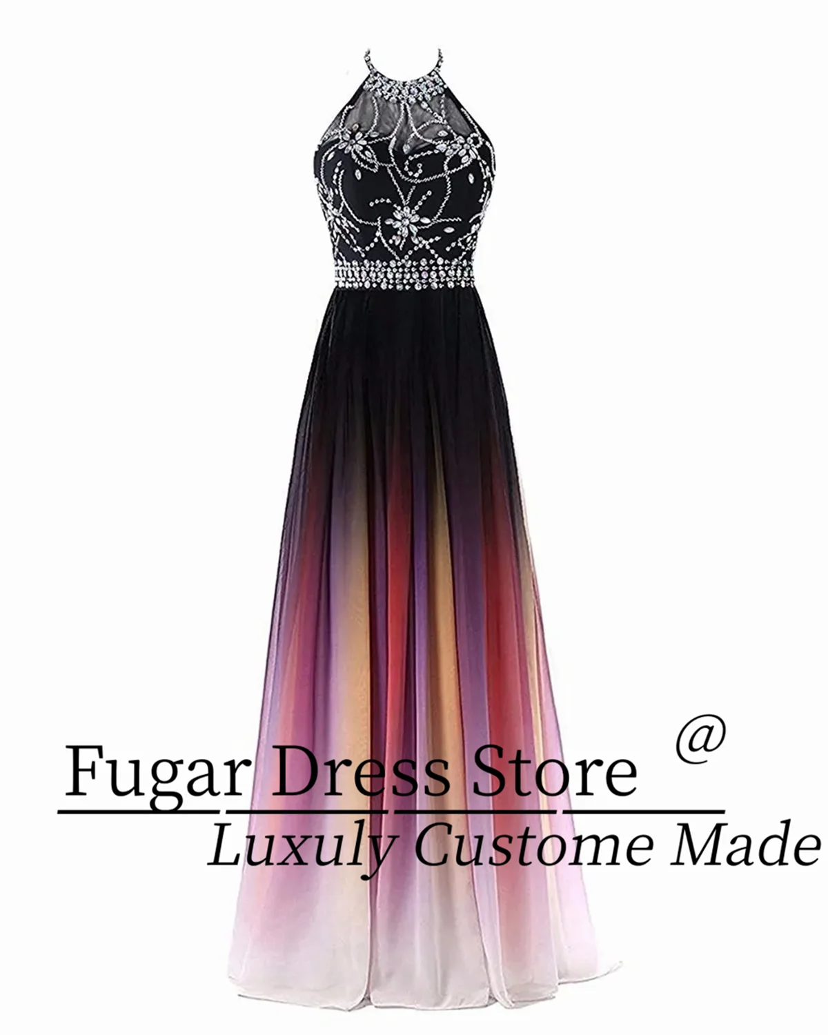 TIANTIAN Personalizzato Sexy Halter Gradiente Abiti da ballo Lunghi in chiffon Plus Size Luxuly Abiti da ballo di fine anno Abito formale فستانmavera