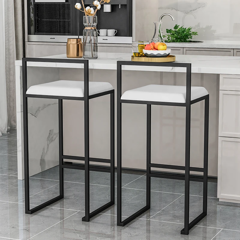 Nordic Minimalist Bar Stools Modern Metal Leather Relaxing Ergonomic Bar Chairs Gaming Camping Sillas Para Comedor Bar Furniture