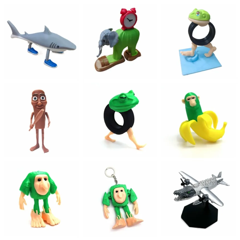 Shark Tungtungtung Shahur รูป AI Brainrot ตลกตุ๊กตา Tralalero Tralala รูปเดสก์ท็อปตกแต่งคอลเลกชัน 3D พิมพ์ของเล่น