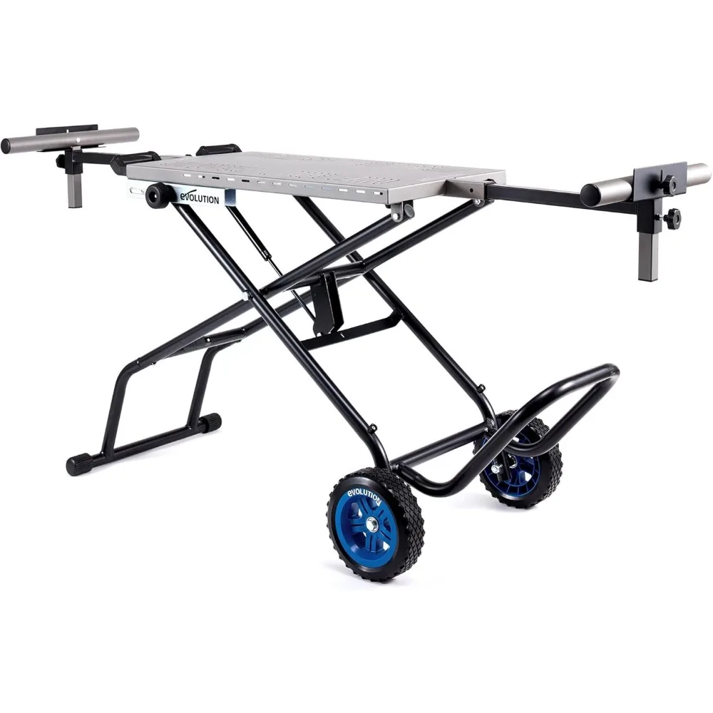 Mitering Chop Saw Stand with Powerlift Assist | Heavy-Duty Steel Frame | All-Terrain Wheels Gas-Strut Lift