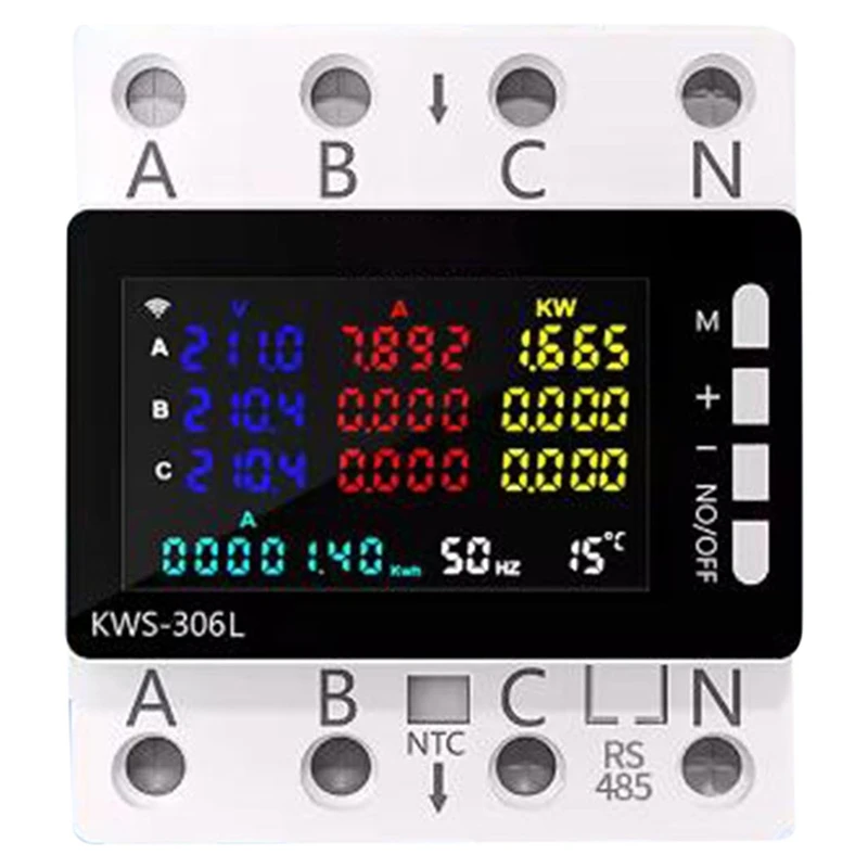 DT16 KWS-306L for Energy Meter Power Meter AC 85-290V 80A Three-Phase 4-Wire Guide Rail with RF485