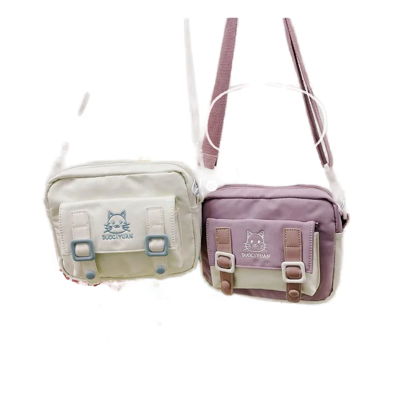 

2022 new ins wind nylon small bag female middle school students cute cartoon Harajuku one-shoulder messenger bag female