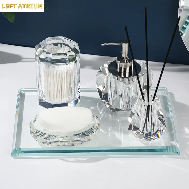

Transparent Glass Soap Dispenser, Storage Box, Aromatherapy Bottle, Shampoo Dispenser, Bathroom Decoration Accessories, Tray