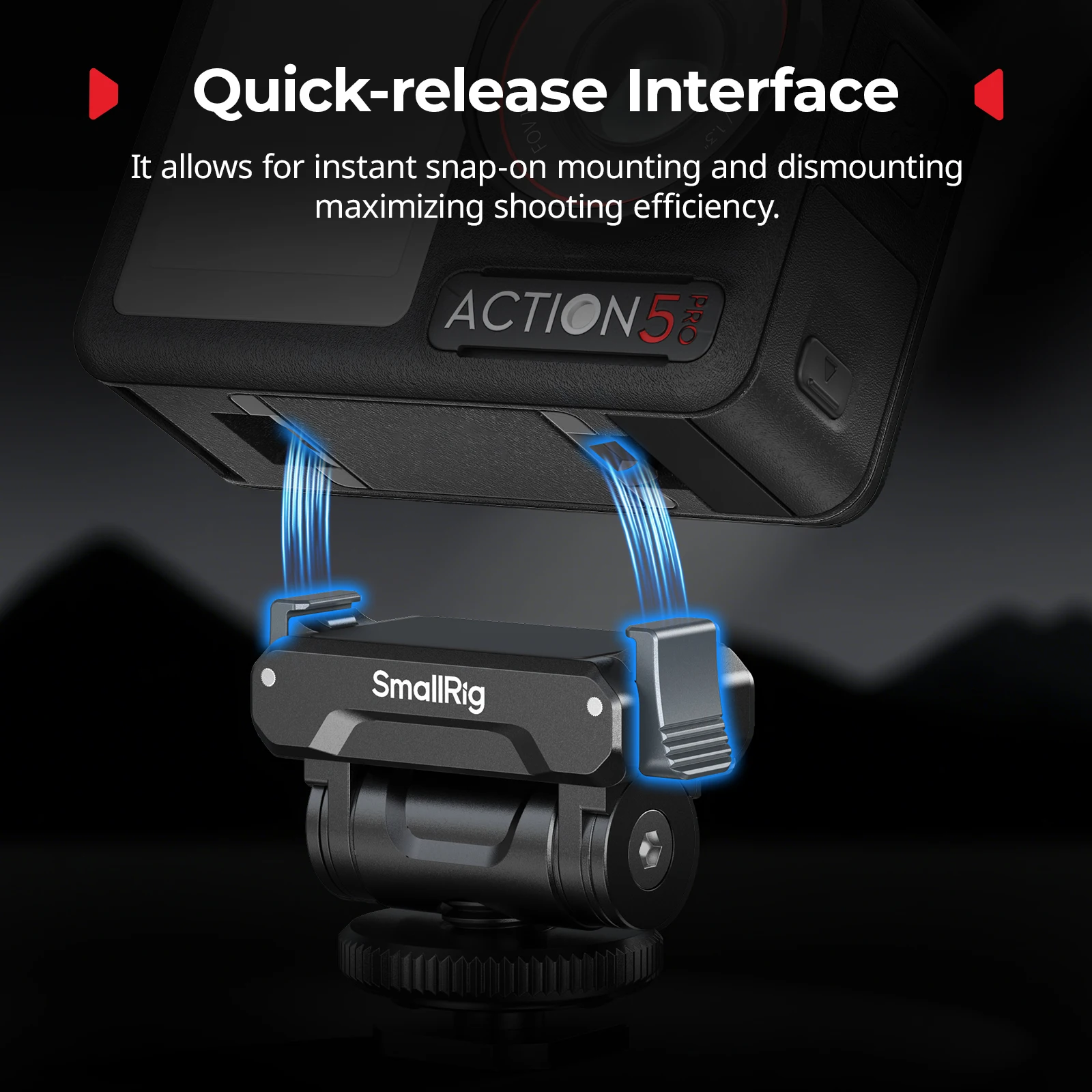 SmallRig Action Camera 5 Pro Quick Release Support, adapter mocujący do DJI Osmo Action 5 Pro / 4 / 3 -5436 — zdjęcie produktu 6