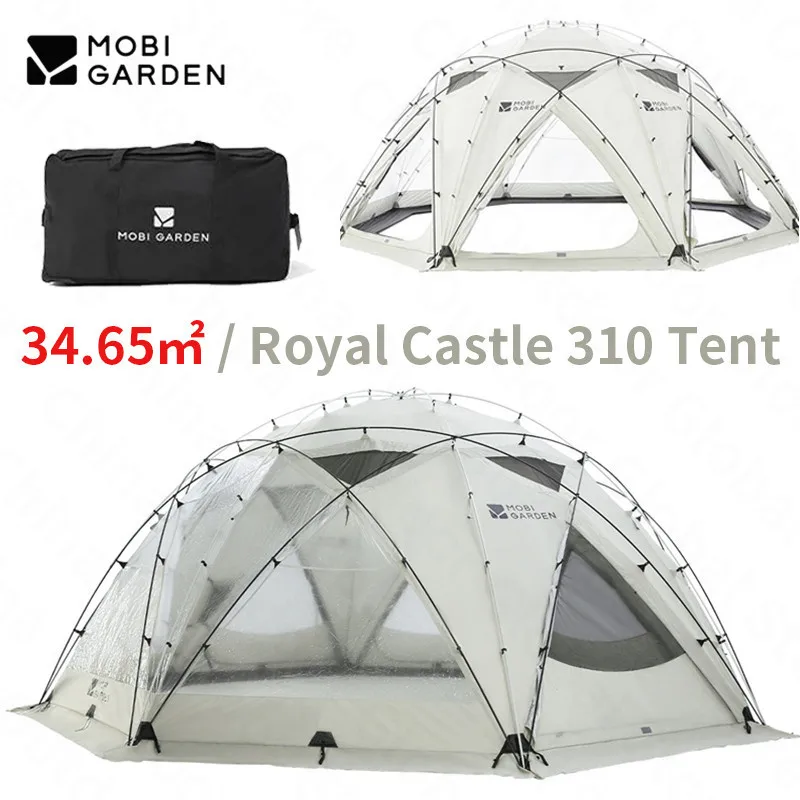 

MOBI GARDEN/королевский замок, купольная палатка, для отдыха на открытом воздухе, для семьи, на 10 человек, большое пространство, ПВХ, прозрачное окно, Всесезонная палатка, 34,65 м2