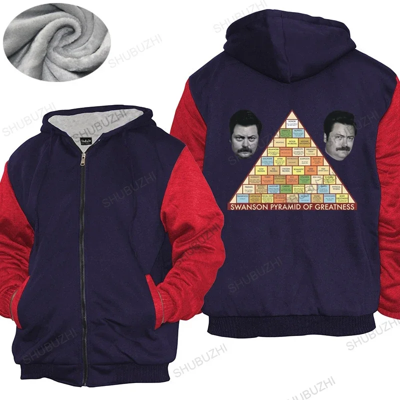 New fashion thick hoody coat Ron Swanson Parks And Recreation Pyramid Of Greatness mens Cotton thick hoody Drop Shipping