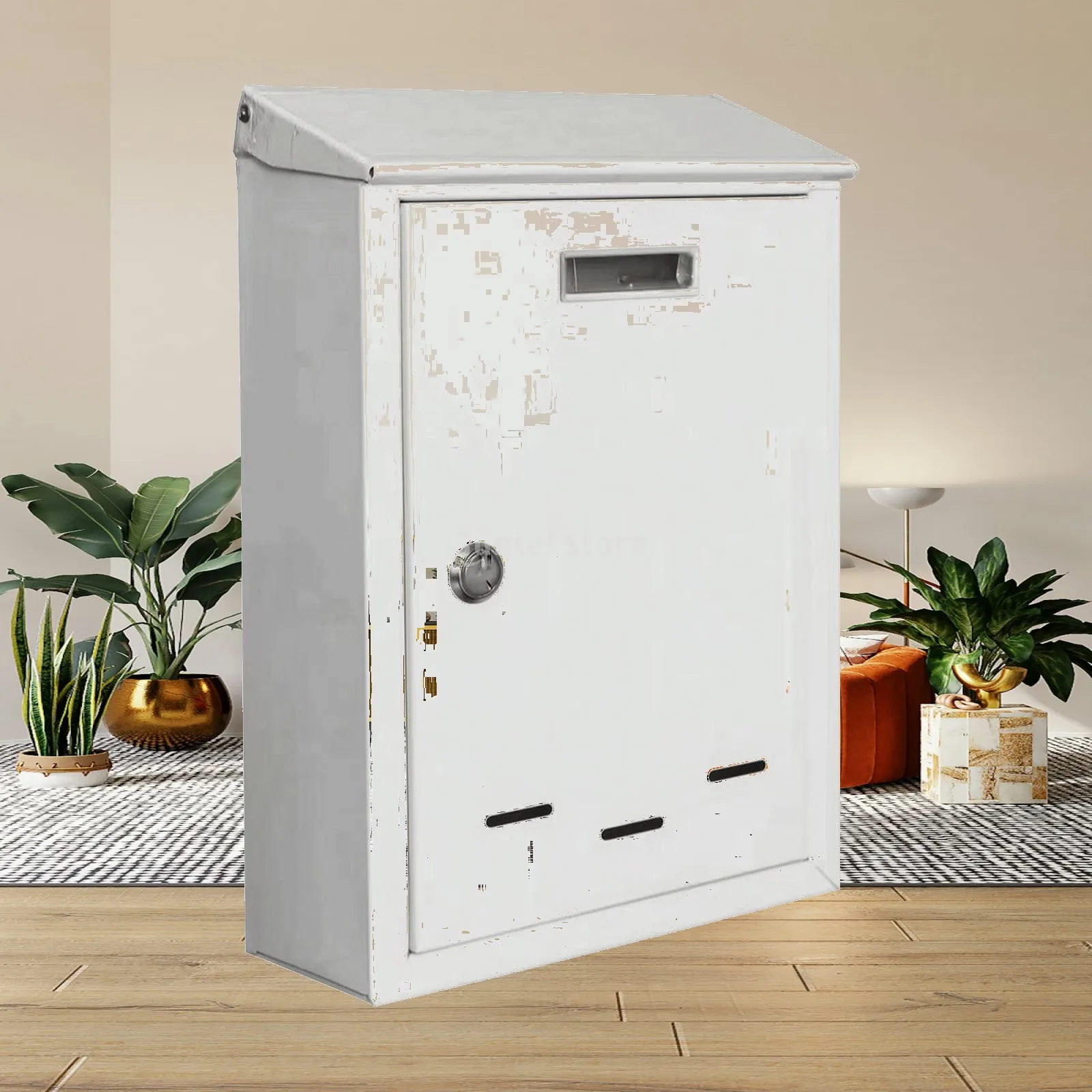 Lockable Mailbox with Front Door Sturdy Metal Mailbox Easy to Install for