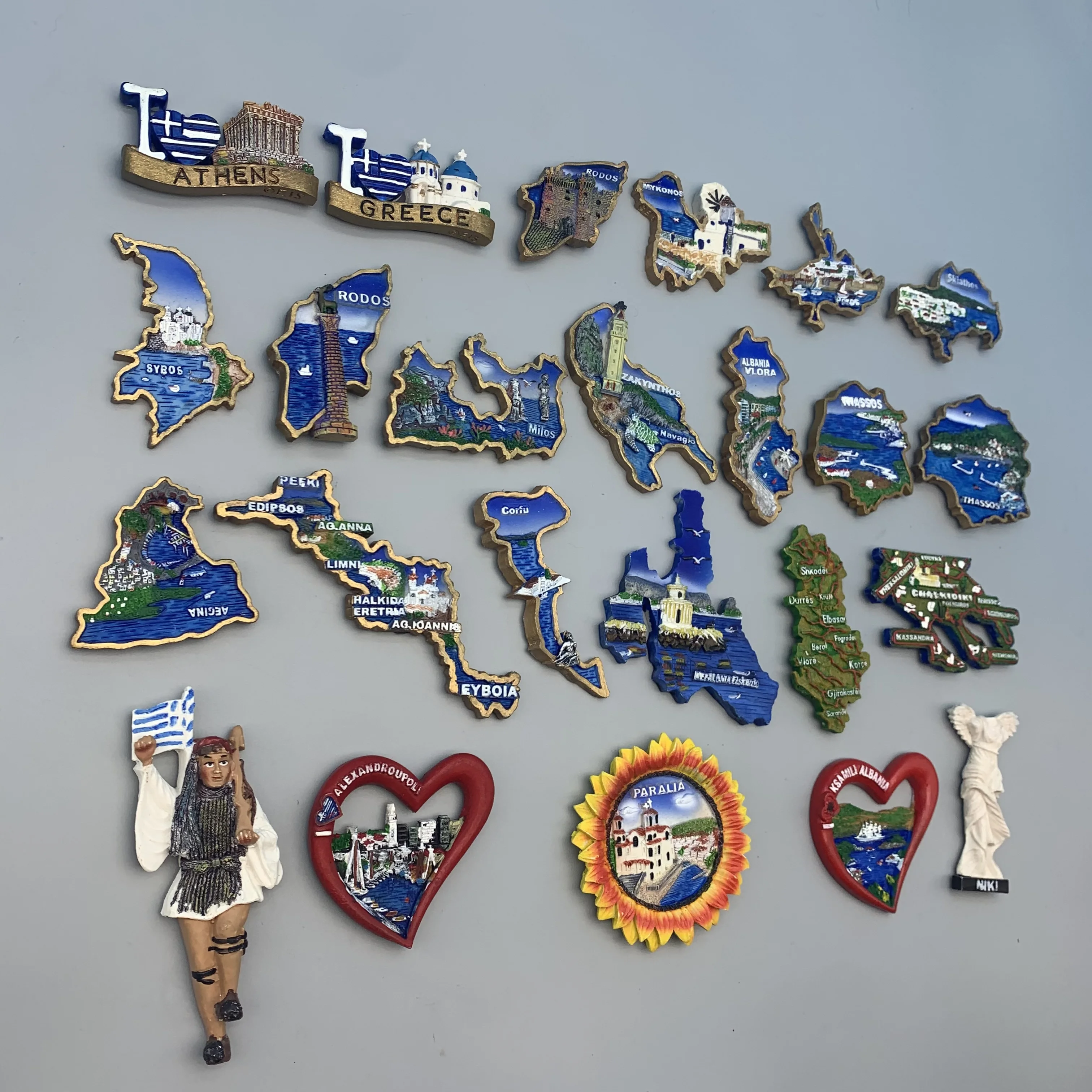Europa grecia spiumini di fiume ecc. Souvenir turistici frigorifero adesivi magnetici collezione di viaggi regalo
