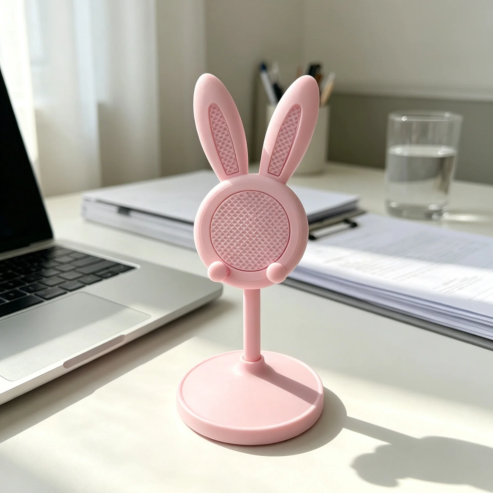 Cute Bunny Phone Stand Adjustable Desk Phone Holder Anti-Slip Portable With Phone Kindle IPad Switch Bedroom Desktop Bracket view 2