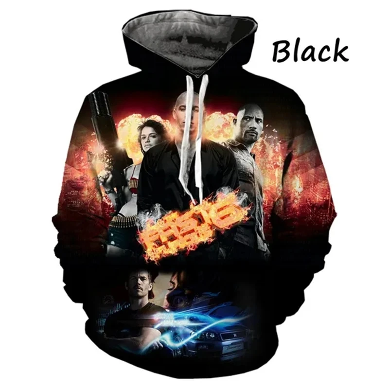 Men\'s Fast Furious Hoodie Fashion 3d Graphic Hoodies Casual Man And Women Trending Pullovers Mens Clothes Streetwear Top