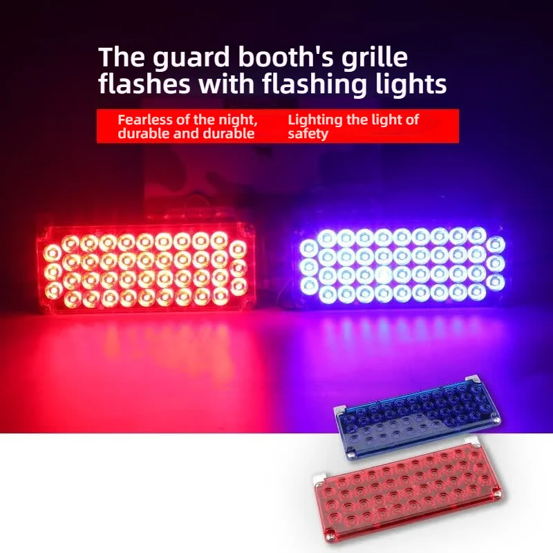 2 IN1 Strobe High Brightness Flashing Lamp LED Warning Lights Traffic Signal Light Security Booth Red Blue Sentry Post 12V 24V