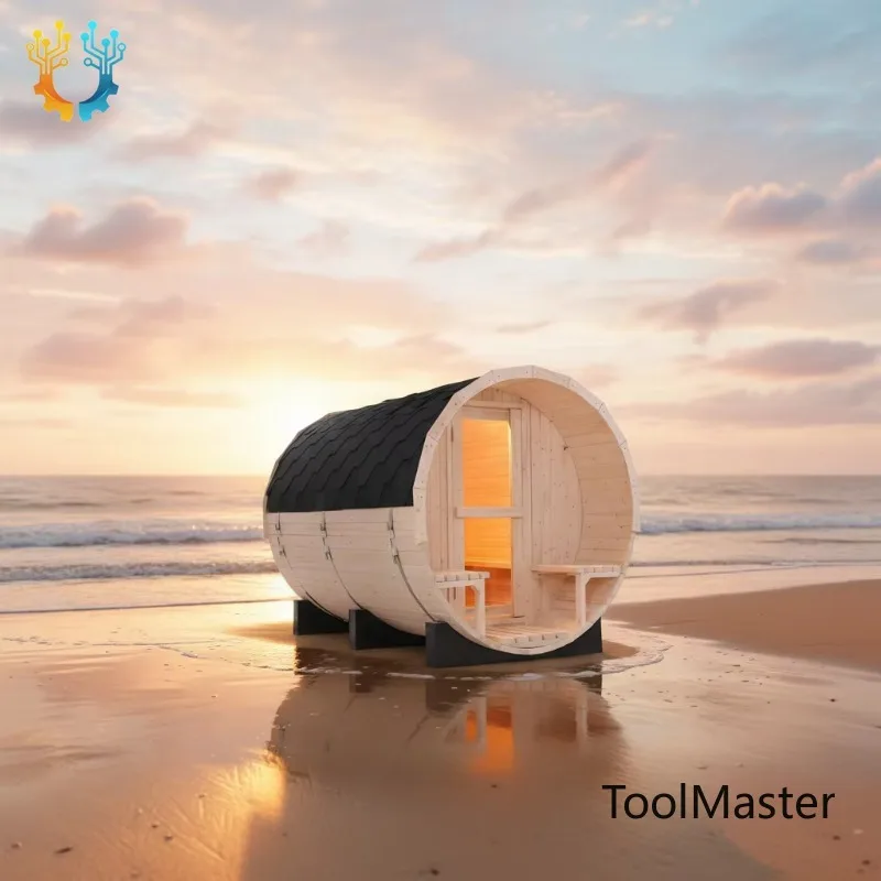 【2026】Sturdy And Durable Canadian Pine Barrel Sauna Outdoor Exercise Comfort Sauna Cabin With Waterproof Asphalt Shingles