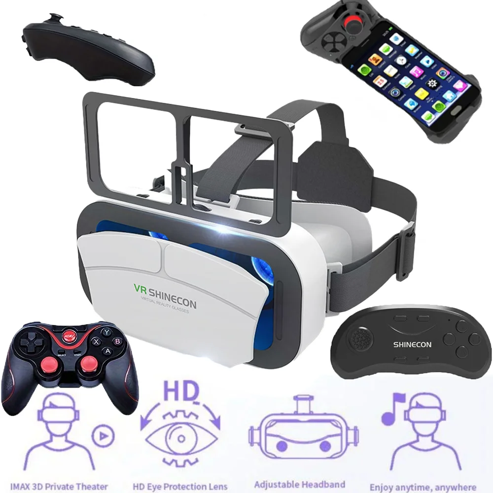 

VR Glasses Virtual Reality Headset Viar Devices Helmet 3D Lenses Smart Goggles For Smartphones Phone Mobile Gogle Game Accessor