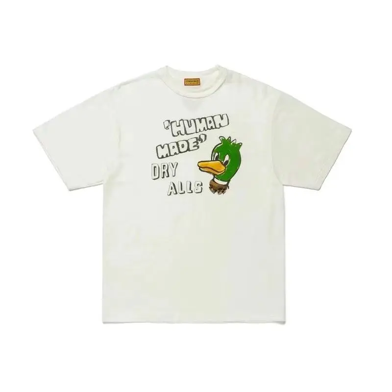 HUMANMADE Burger Print T-Shirt, Cotton Stretch Loose Tee, Street Summer Top for Couple Unisex
