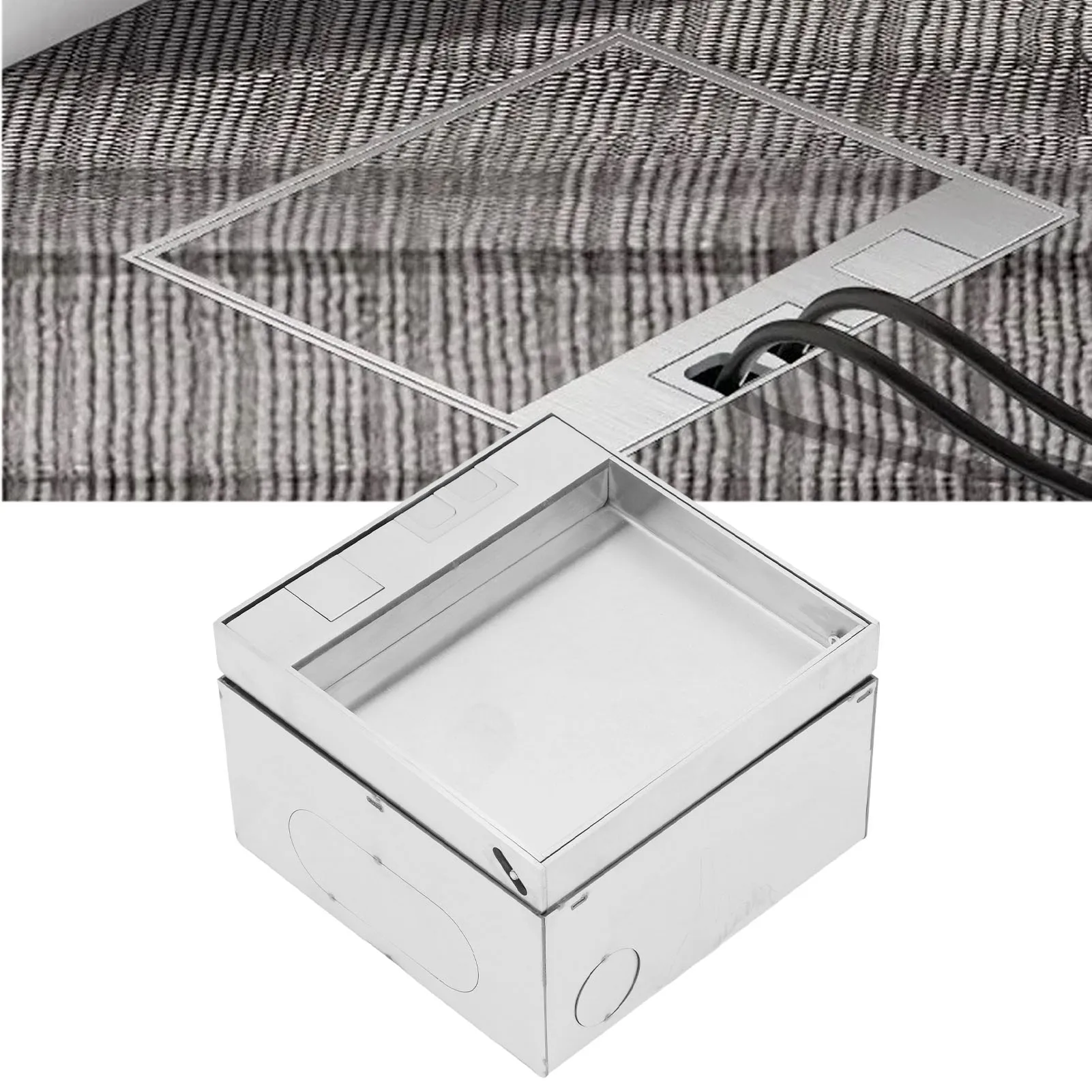 

Floor Receptacle 2 AC Outlets 2 Type C Ports Stainless Steel PC Waterproof Recessed Floor Outlet Box Recessed Floor Outlet