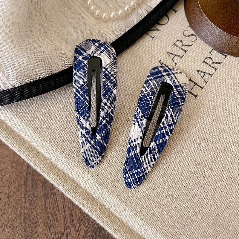 2 Stück/Set Niedliche Denim-Blaue Stern-Haarspangen für Mädchen Karierte Haarklammern Damen Wolken-Haarnadeln Kinder Pony-Stern-Clips Haaraccessoires – Detail 10