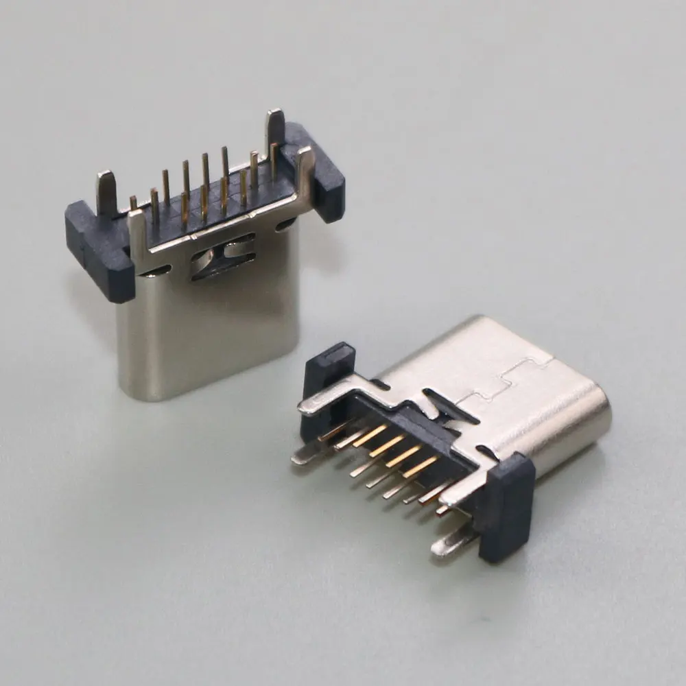 1PC USB C TYPE-C Female Socket 12/16Pin Charging Port Connector Hight With 9.3 10 10.5 12.4 13.1 13.7 15 17.5mm16pin SMT DIP