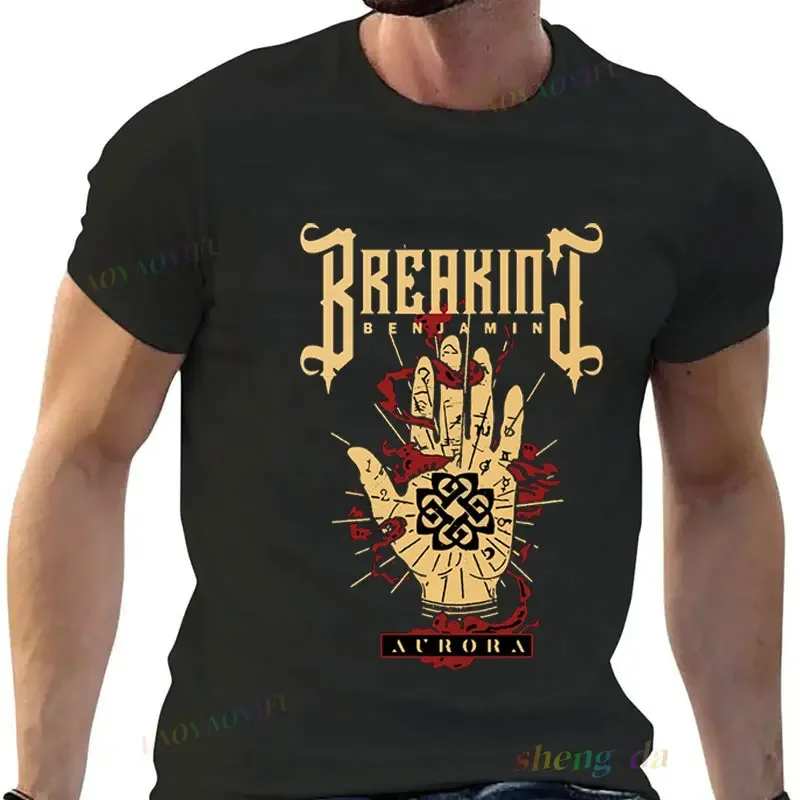 Playera Breaking Benjamin, Camisetas con Gráficos Y2K, Camisetas de Moda de Poliéster para Hombre, Camiseta Oficial de la Banda de Rock Estadounidense