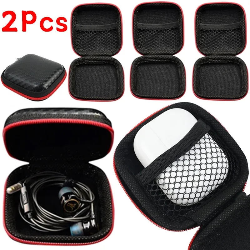 2-1Pcs Mini Earphone Protective Bag Box Portable Headphone Charger USB Data Cable Organizer EVA Storage Carrying Pouch Boxs