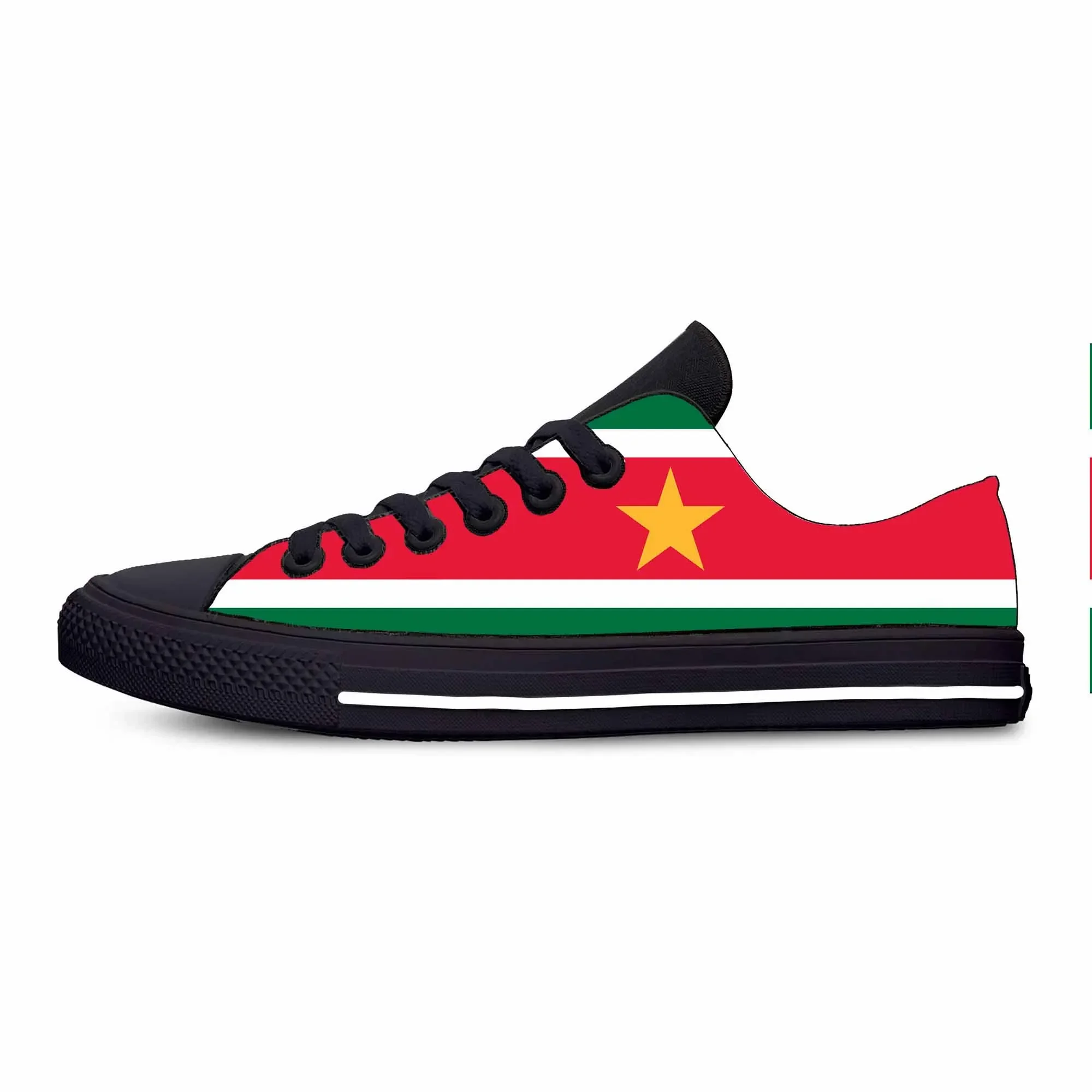 

Suriname Surinamese Flag Patriotic Pride Fashion Casual Cloth Shoes Low Top Comfortable Breathable 3D Print Men Women Sneakers