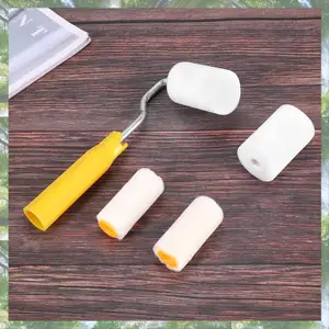 Premium-6Pcs Mini Foam Paint Roller Painting Decorating Kit 2 Inch Small Paint Roller Tray Set For Wall Painting Repair Brush