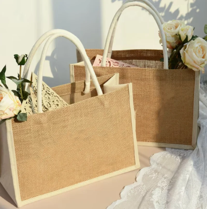 Personalized Burlap Bags Custom Name Monogram Beach Bags Bridesmaid Gift Bags Tote Jute Bags Custom Wedding Gifts for Bride