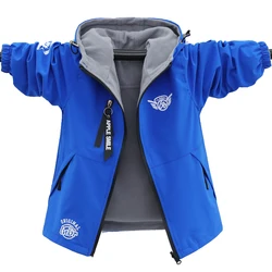 Ropa de otoño para niños, chaqueta de doble cara, abrigo polar para niño, impermeable, a prueba de viento, prendas de vestir exteriores para niños, chaqueta deportiva para niños