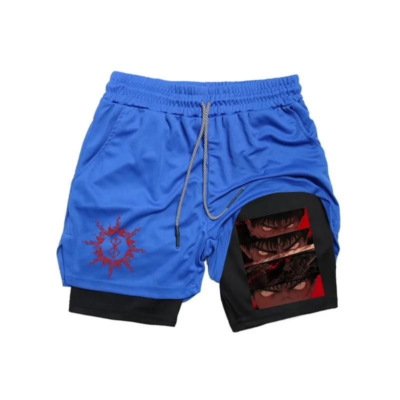 

Anime Guts Performance Shorts for Men 2-in-1 Running Compression Training Yoga Gym Sportswear Workout with Pockets