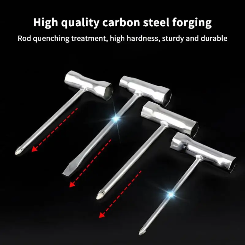 Multifunctional 2in1 Spark Plug Socket Wrench High Carbon Steel Spanner for Chainsaw Brush Cutter Lawn Gear Repair