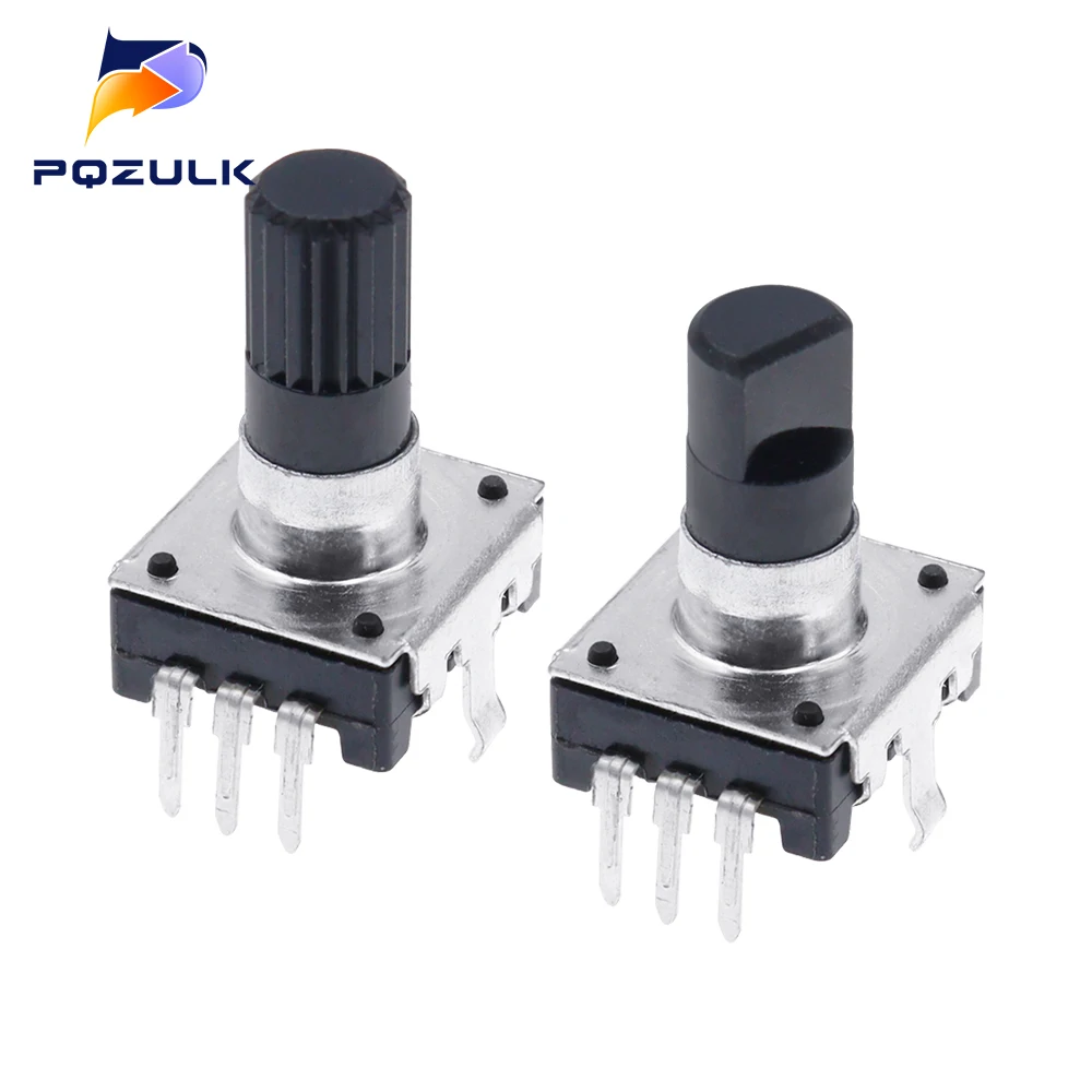 EC12 Sakelar Encoder Putar 360 Derajat RE12 Pengkodean Audio 3Pin 24 Posisi Tanpa Tombol Tekan Panjang Pegangan 12.5/15/20Mm