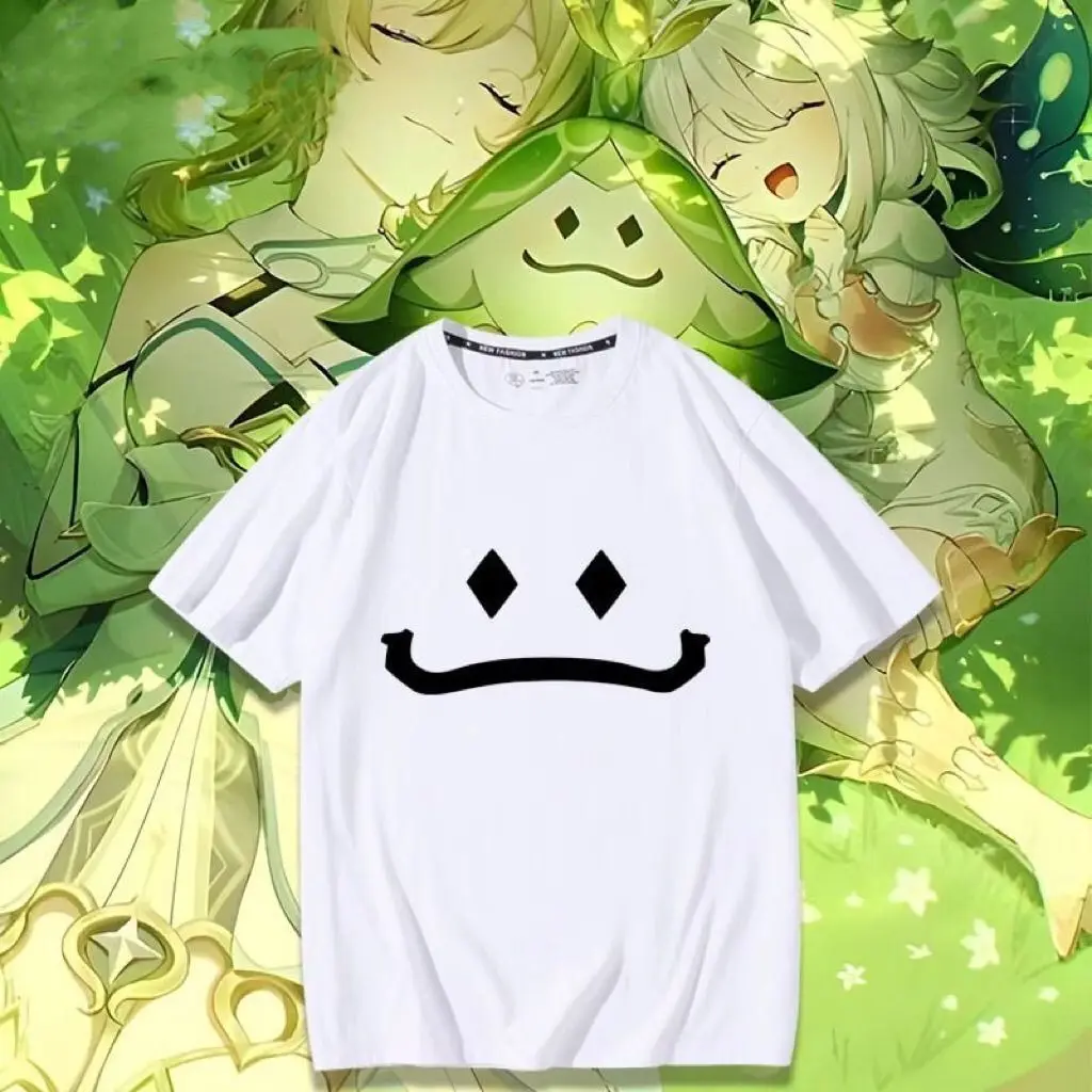 Game Genshin Impact Aranara Series T-shirt Round Neck Short Sleeve Tee Summer Top for Men Women Casual Daily Wear T Shirts