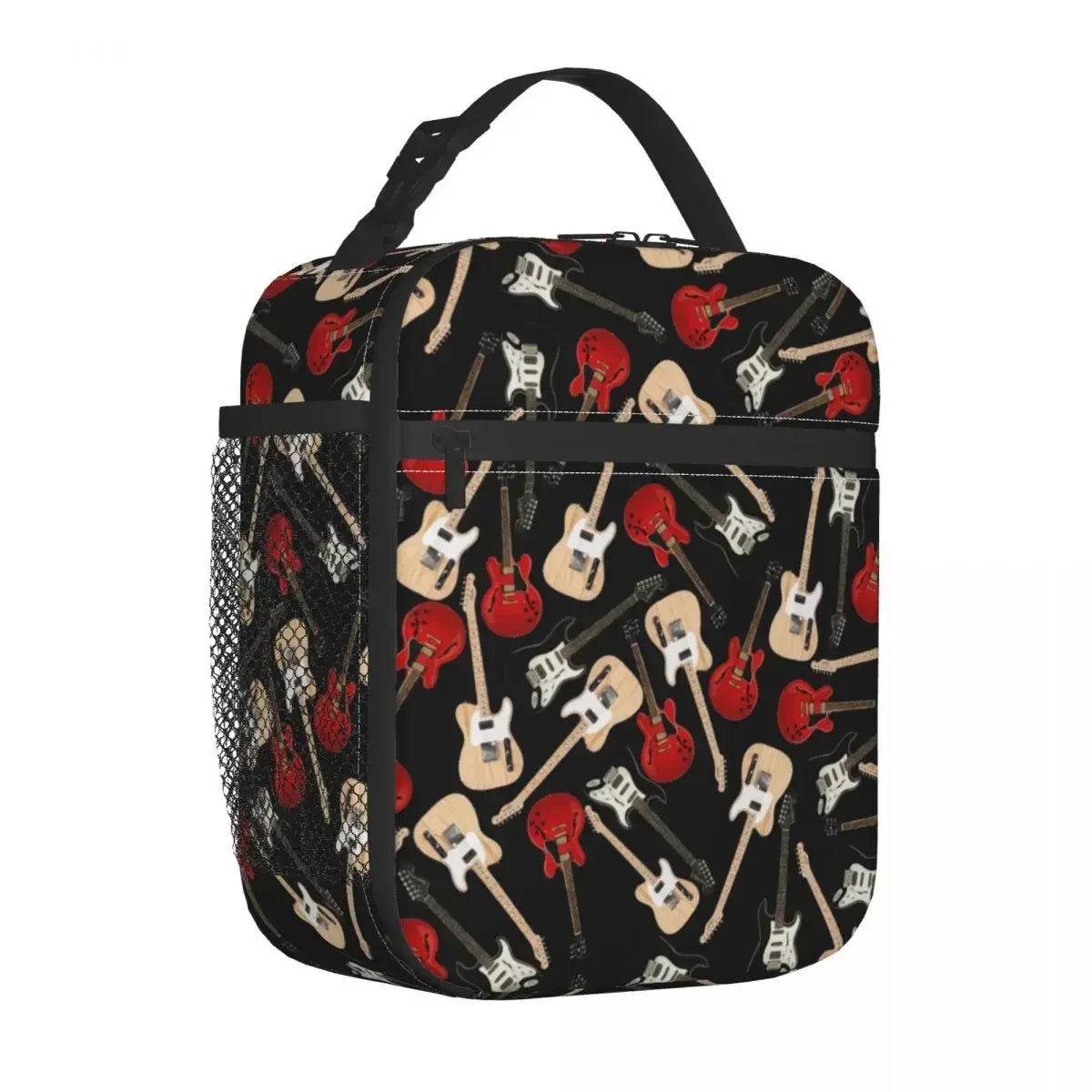 Guitars Insulated Lunch Bags Leakproof Music Reusable Cooler Bag Tote Lunch Box Office Outdoor Men Women