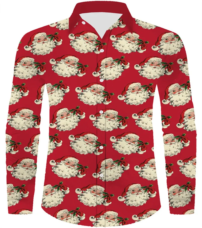 

3D Puppy Pattern Printed Men's Flap Collar Fashion Comfortable Long Sleeve Shirt Men's Clothing Top Shirt