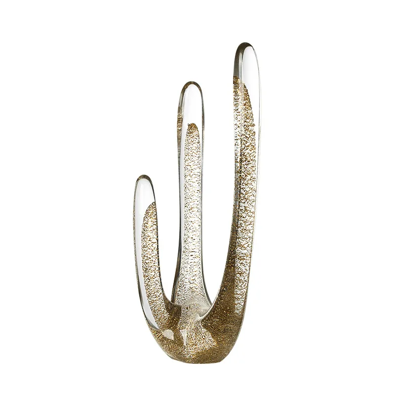 Modern simple golden stalk glass light luxury ornament villa living room wine cabinet desktop high-end home crafts
