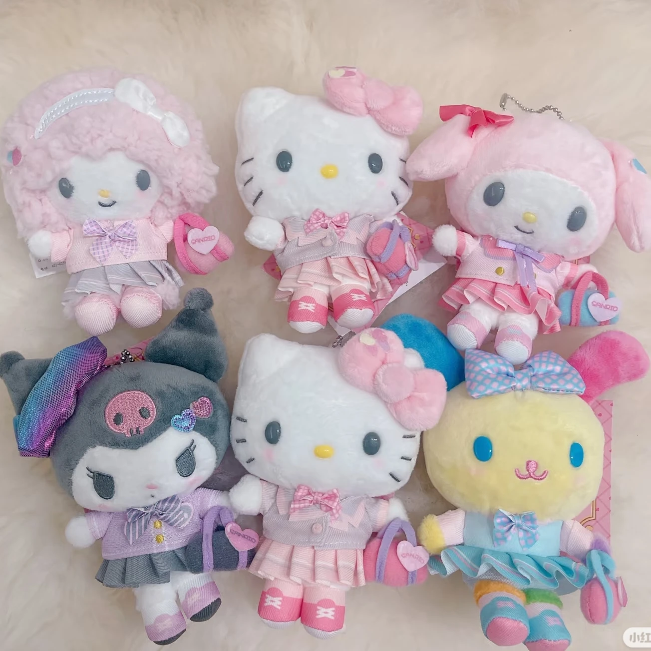 

Hello Kitty Cinnamoroll Kuromi Heisei University униформа серии брелок плюшевая игрушка рюкзак кулон мультфильм милый студенческий подарок