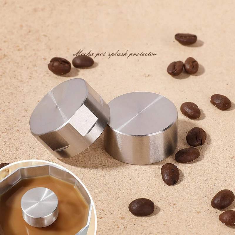 1PC Moka Coffee Pot Splashing Proof Cover Anti-spray Lid Anti Rust 304 Stainless Steel Splash Cap Accessory
