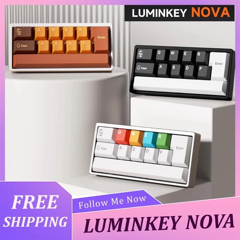 

Luminkey Nova Mechanical Mini Keyboard Kit Barebones Cnc Aluminum Shell 12-Key Layout Custom Macro Programming Gamer Accessory