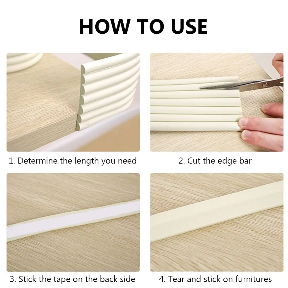 2m Baby Safety Desk Edge Guard Strip Table Corner Protector Kids Collision Cushion Foam Bumper Free Tape image 4