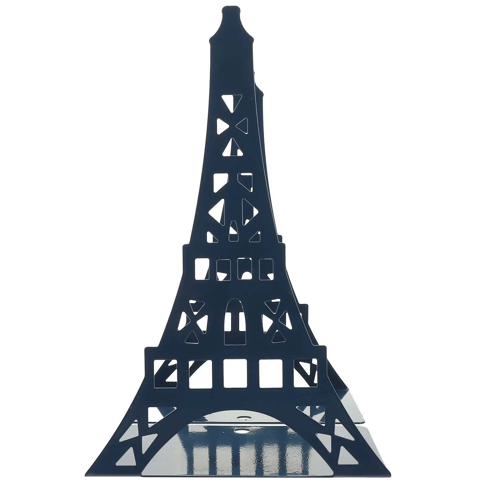 2Pcs Metal Bookends Tower Shape Desktop ganizer Blue Crafted Sturdy Notebook Holder For Shelves Study Library