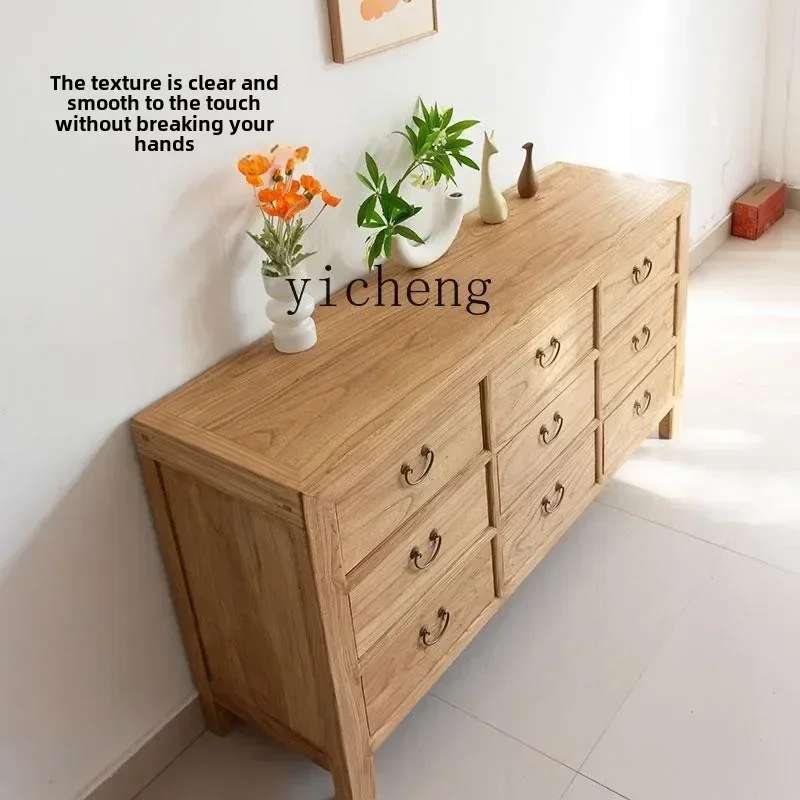 

r5.13 nine bucket storage cabinet retro Chinese drawer cabinet medieval storage household living room dining side cabinet