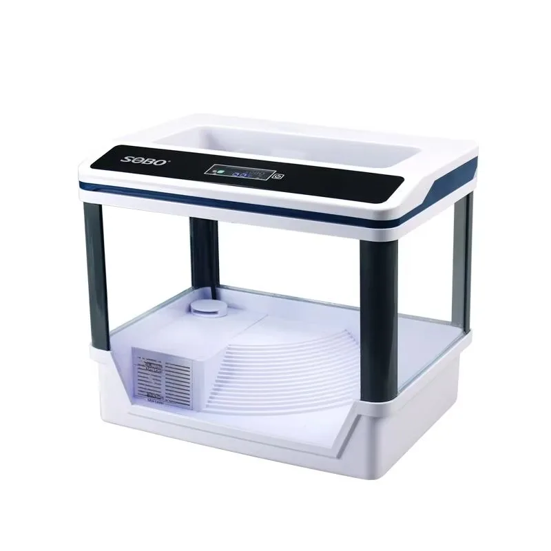 Fish treasure turtle tank aquarium with balcony shell box led light water cycle digital