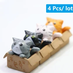 Ornement de mini chat Kawaii pour la décoration de la maison, statue de chaton de jardin, cadeau pour enfants, jouet de décoration de chambre de bébé, figurine l'inventaire Auckland, enfants, 1 pièce, 4 pièces