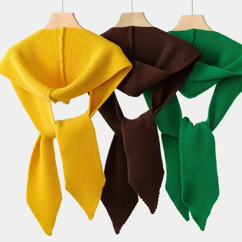 

Fashion Decorate Casual Hat Scarf Women Autumn Winter Korean Version Shawl Beanie Warm Striped Wool Blend Knitted Female