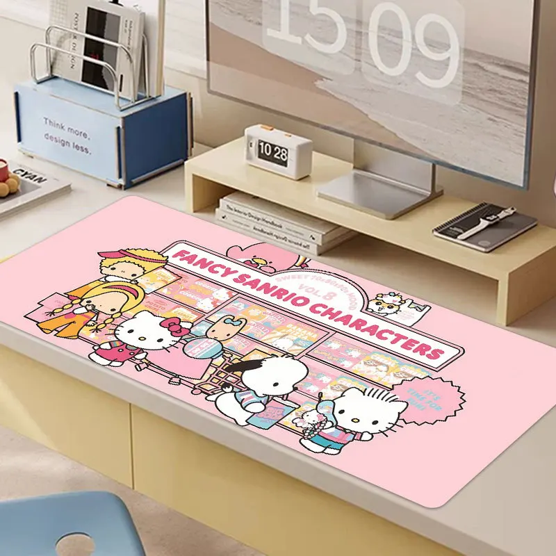 

Kawaii Hello Kitty Mouse Pad Cute Cartoon Large Premium Thickened Office Computer Keyboard Desk Pad Desktop Decoration Wholesale