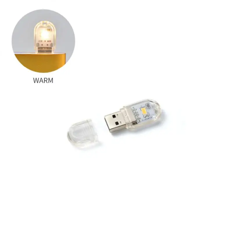 Mini Portable LED USB Light 2 LED Night Light Reading Book Light Warm White 5V Power 3000K-7000K per PC Laptop Mobile Power
