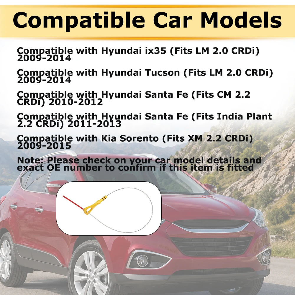 For Hyundai ix35 Tucson 2009-2014 Santa Fe 2010-2013 Kia Sorento 2009-2015 Engine Oil Level Dipstick 26611-2F000 266112F000