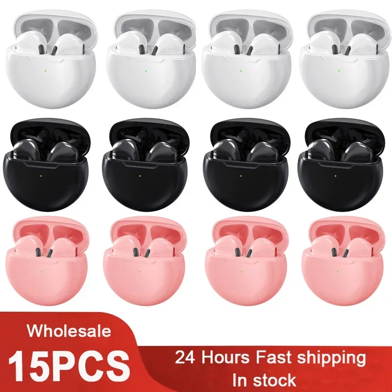 Pro 6 Wireless Earphones Bluetooth Earphones TWS Mini Earbuds 5.0 Music Stereo Earphones with Microphone 15pcs Wholesale